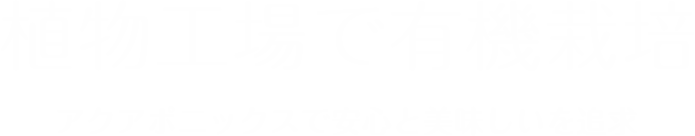 植物工場で有機栽培 アクアポニックスで安心と美味しいを追求